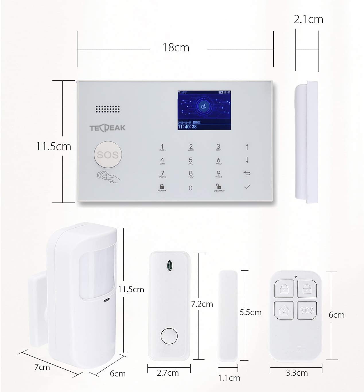 A2 - Sistema di allarme WiFi / GSM (Bianco)